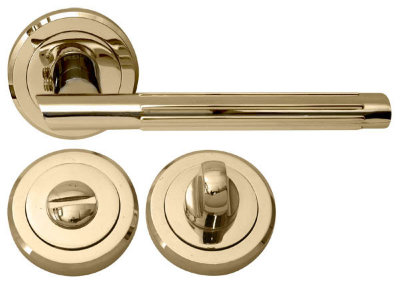 Дверна ручка RDA Milano 5250 з накладками-поворотниками титанове золото