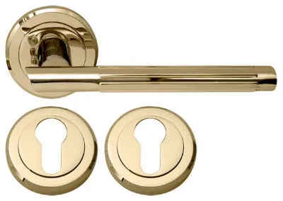 Дверна ручка RDA Milano 5250 з накладками під ключ титанове золото (14853)