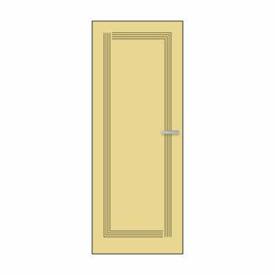 Дверний блок фарбований Слонова кістка/алюміній  С2IN у сборі,універсальний