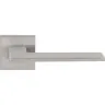 Дверная ручка на розетте RDA ROCK, брашированный матовый никель, (розетта 6 мм)