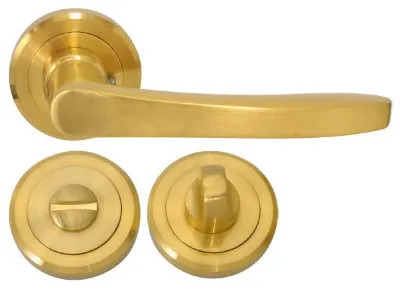 Дверна ручка RDA Nika з накладками-поворотниками золото (11624)