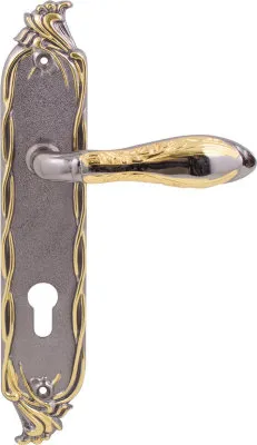 Дверна ручка на планці RDA Antique Collection чорний нікель/золото (26029)