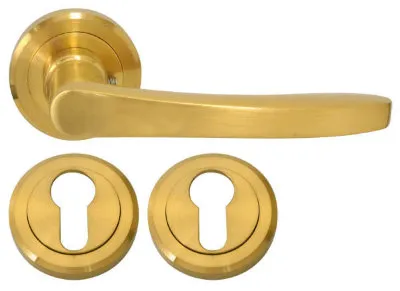 Дверна ручка RDA Nika з накладками під ключ золото (11623)