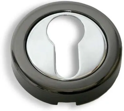 Накладка дверная под ключ Fimet 2031 F81 хром/черная (sale) (1586)