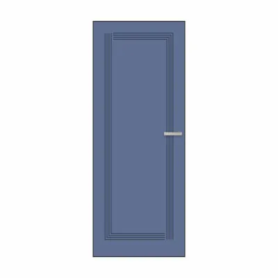 Дверний блок фарбований Блакитний синій/алюміній  СTS2IN у сборі,універсальний