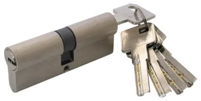 Циліндр дверний RDA 40/40мм лазерний 80мм 5 ключів матовий нікель(12075)