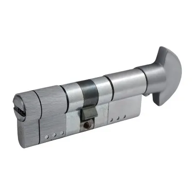 Цилиндр Securemme 322TPCS41411X5 К22 40/40 мм, 5 ключей + 1 монтажный, ключ/ручка, матовый хром (51730)