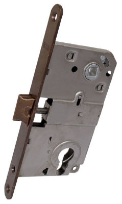 AGB Art. B010405002 Механизм для межкомнатных дверей Mediana совмещенный, бронза, 90мм (444)