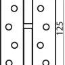 Завіса дверна RDA 125 * 3 * 2,5 (1 підшипник, сталь) матова антична латунь (права) (30501)