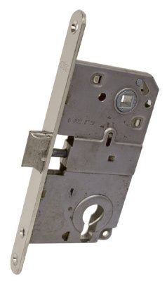 AGB Art. B010405006 Механизм для межкомнатных дверей Mediana совмещенный, никель, 90мм (442)