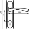 Ручка на планке BR-55 коричневая под цилиндр (под механизм 968-55) (45800)