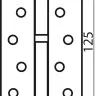 Петля дверная RDA 125*3*2,5 (1 подш, сталь) матовый никель     (левая) (30494)