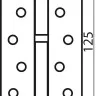 Завіса дверна RDA 125 * 3 * 2,5 (1 підшипник, сталь) матовий нікель(права) (30495)