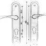 Комплект для вхідних дверей Bruno BR-80 (ручка на планці + механізм) полірована латунь лівий (33098)