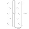 Завіса дверна RDA 125 * 3 * 2,5 (1 підшипник, сталь) хром (ліва) (30498)