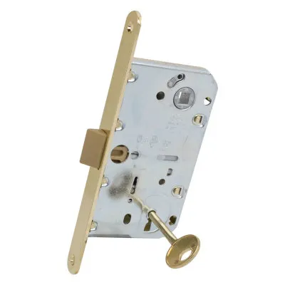 AGB Art. B011015003 Механизм для межкомнатных дверей Mediana Evolution Patent с ключом латунь 90мм (20294)