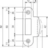 AGB Art. B010001323 Відповідна планка до механізму суміщена матова латунь з напівкруглим відбійником 8мм (25229)