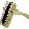 Комплект для входной двери RDA Siena (Ручка на планке Siena под ключ + замок 1025 + цилиндр 60мм+ 3 кл) полированная латунь/матовая латунь (34933)