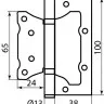 Завіса RDA 100 * 3 (2 підшипника, сталь) Eurocento полірована латунь (52218)