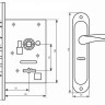 Комплект для вхідних дверей BRUNO BR-55 (ручка на планці + сувальдний замок CY-5555F + 5кл) коричневий