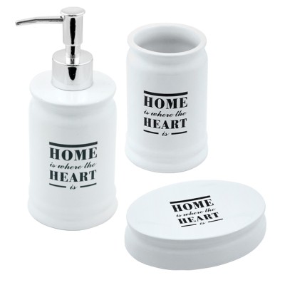 Набір аксесуарів для ванної кімнати Trento Home Heart білий (3 предмети)