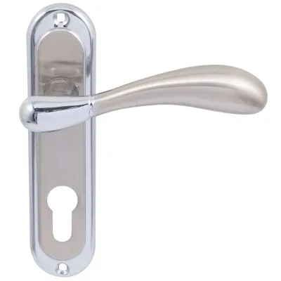 Дверная ручка на планке RDA ImolaW (под замок 1025) матовый никель / хром