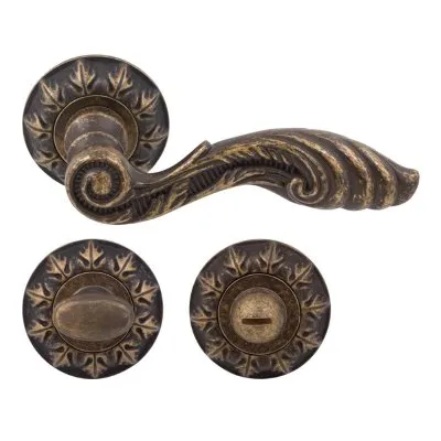 Дверна ручка RDA Antique Collection з накладками-поворотниками бронза антична (5431)