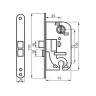 Комплект для межкомнатной двери Comit PS 02 CP/PZ (ручка, накладка кл, механизм) хром (14831)